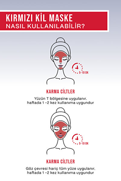 Baga Kırmızı Kil Maske 3'lü