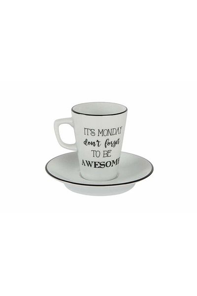 Porland Be Happy Coffee Cup with Plate 95 Cc