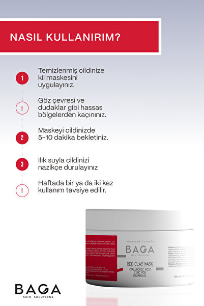 Baga Kırmızı Kil Maske 2'li