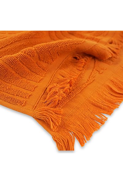 Class Home Collection Set of 2 highly absorbent towels, 100% Jacquard Cotton, 450 gsm, 50x100 cm+70x140 cm, Myrddin,Orange
