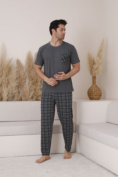 Sude HOMEWEAR ΣΕΤ ΠΙΤΖΑΜΑ ΝΕΑΣ ΑΝΔΡΙΚΗΣ ΚΟΝΤΟΜΑΝΙΚΗ