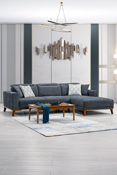 Niron Vuslat Köşe Takımı - Mekanizmalı Modüler Konfor, Antrasit Köşe Koltuk, Özel Teslimat ve Montaj Dahil