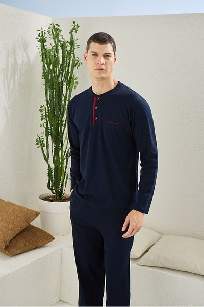 KLY Men's Oversize Large Size Cotton Pajama Set