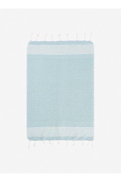 Barine Stripe Tactile Woven Towel Set of 2 Turquoise 50X76