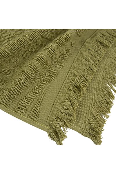 Class Home Collection Set of 2 absorbent towels, 100% Jacquard Cotton, 450 gsm, 50x100cm + 70x140cm, Myrddin, Olive