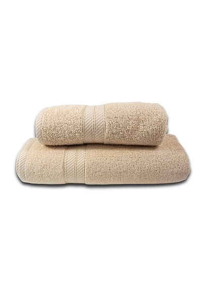 Class Home Collection Set 2 prosoape absorbante, 100% bumbac, densitate 500 g/m², 50x100 cm + 70x140 cm, Moonstar, Ecru