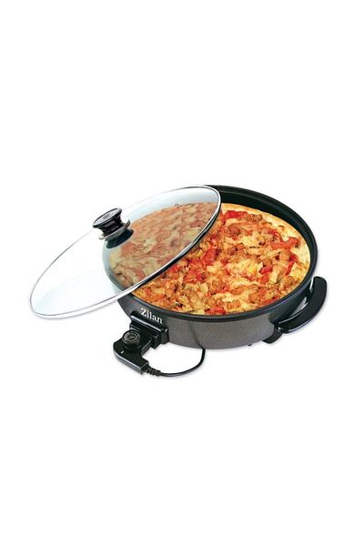 Zilan Tigaie electrica ZILAN ZLN7870, pizza grill, diametru 38 cm, 1500 W, capac sticla, non stick