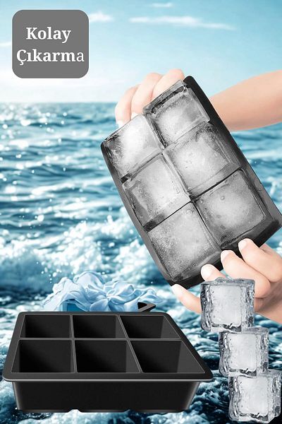 Ar Armese Ice Mold Silicone Large Size Cube Shaped XL 6 Pack