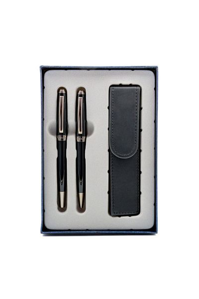 CRESCO Symphony Black Pen and Ballpoint Pen Set in Case