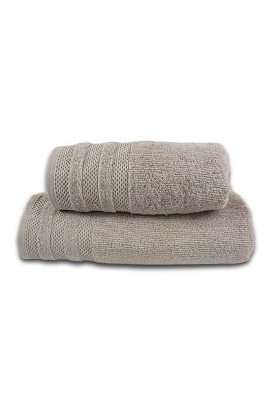 Class Home Collection Set 2 prosoape foarte absorbante, 100% bumbac Jacquard, 500 g/m², 50x100cm + 70x140cm, Audo, Dune