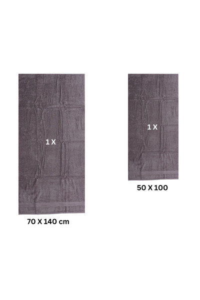 Class Home Collection Set of 2 absorbent towels, 100% Cotton, 500 gsm density, 50x100cm + 70x140 cm, Sundew, Lilac