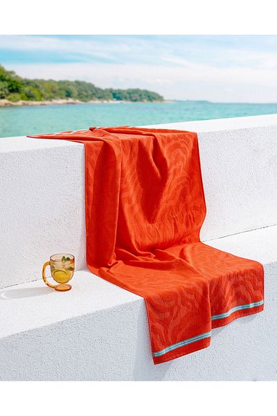 Madame Coco Saber Strandtuch, 100 % Baumwolle, Orange, 70 x 150 cm