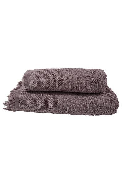 Class Home Collection Set of 2 absorbent towels, 100% Cotton Jacquard, 450 gsm, 50x100 cm + 70x140 cm, Nuada, Lilac
