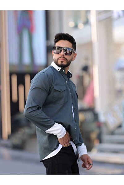 YXC Trend Maker Ανδρικό πουκάμισο με λεπτή εφαρμογή με μακρυμάνικο πέτο με διπλή τσέπη.