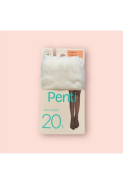Penti Girl's Pretty Mini Heart Pantyhose Vanilla