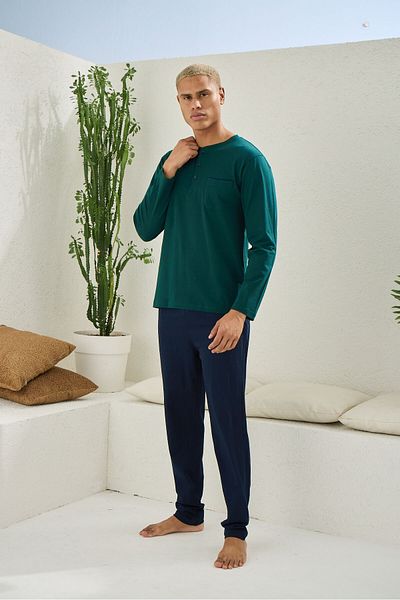 KLY Ανδρικό σετ πιτζάμες Oversize Oversize από βαμβάκι