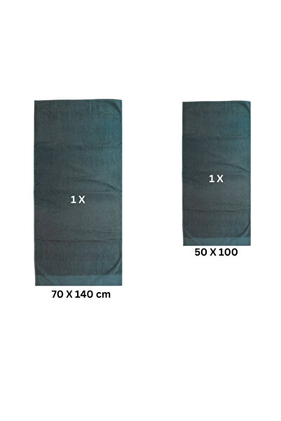 Class Home Collection Set of 2 absorbent towels, 100% Cotton, 480 gsm, 50x100 cm + 70x140 cm, Nicodemus, Anthracite