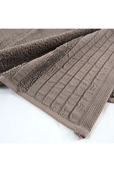 Class Home Collection Set of 2 absorbent towels, 100% Jacquard Cotton, 520 GSM, 50x100 cm + 70x140 cm, Gunnr, Hazelnut