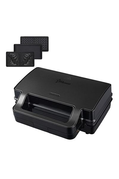 STARCREST Sandwich maker XL STARCREST SSM-3131BX, 1000W, 3 placi detasabile antiadezive: sandwich, vafe, grill