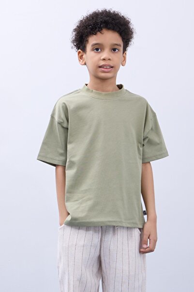 Perendi Μπλουζάκι με στάμπα από 100% βαμβάκι - Oversize Ανδρικό και Παιδικό Στυλ Here To Stay