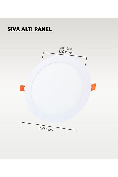 AC AYDINLATMA 15w Flush Mount Round Slim Led Panel White Light 2 Pieces
