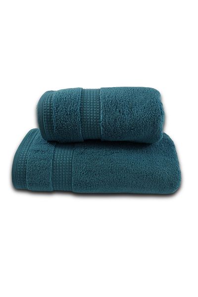 Class Home Collection Set of 2 highly absorbent towels, 100% MicroCotton, 580 gsm, 50x100cm + 70x140cm, Heroidias, Petrol