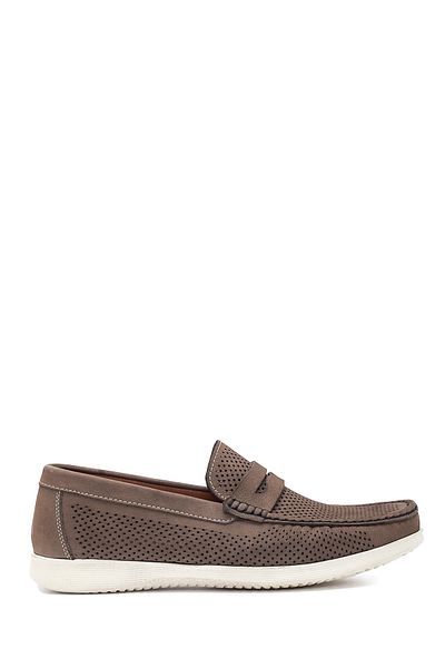 Derimod Men's Casual Loafer - Mink Nubuck Leather, 24sfd6580v3