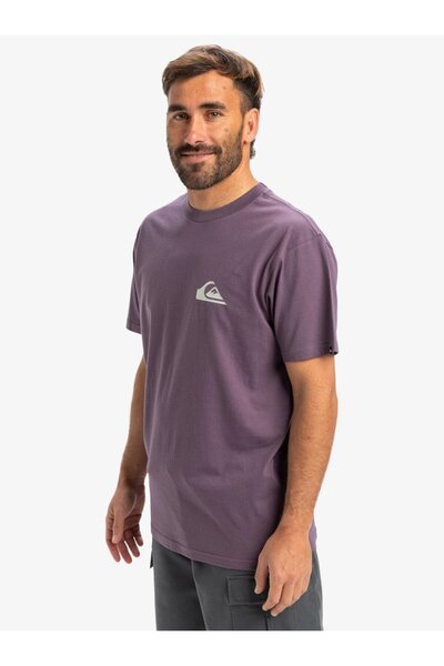 Quiksilver Ανδρικό μπλουζάκι με μωβ casual στυλ Home Mini Logo Eqyzt08042-pqc0
