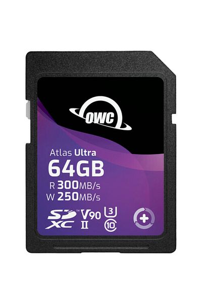 OWC بطاقة ذاكرة أطلس ألترا SDXC UHS-II V90 بسعة 64 جيجابايت