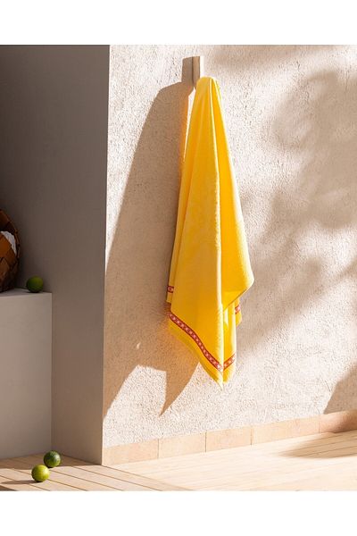 Madame Coco Corail Strandtuch, 100 % Baumwolle, Gelb, 70 x 150 cm