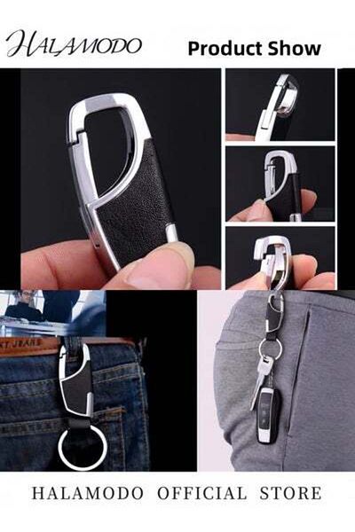 HALAMODO Key Chain Heavy Duty Keychain Detachable Through Waist Belt Leather Keychain Anti-Lost Auto Keychain