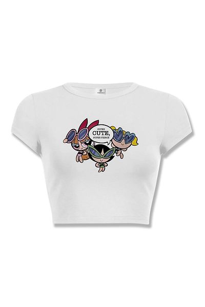 Trendiz Γυναικείο Powerpuff Girls Super Cutes Crop White