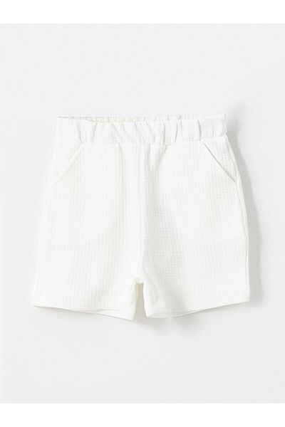 LC Waikiki Elastic Waist Textured Girl's Shorts