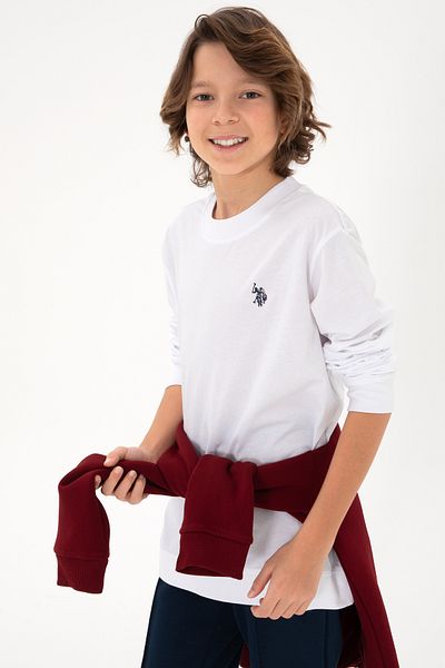 U.S. Polo Assn. Φούτερ για αγόρι λευκό Basic Crew Neck 50297435 -vr013