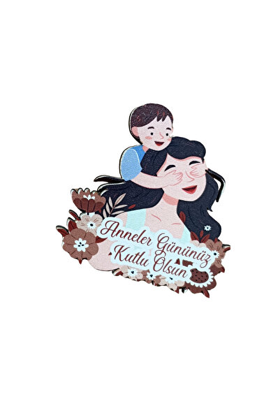 SİGUN Anneler Gününe Özel 12'li Paket Ahşap Magnet