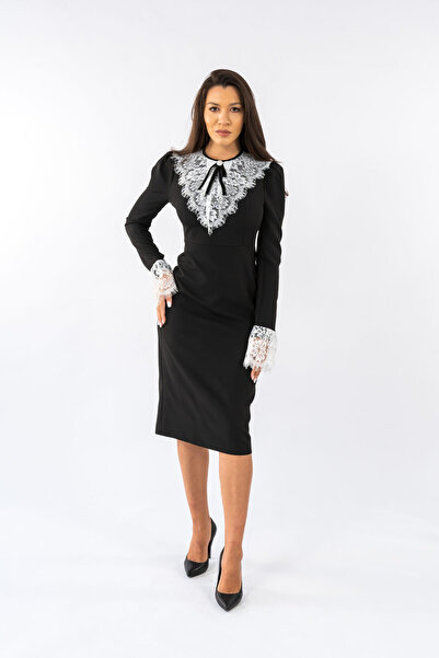 Gorgeaux Rochie Neagra cu Dantela Natalia - XL(42)