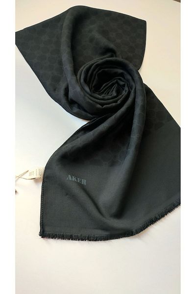 Aker Şal cu monogramă Black Elegance