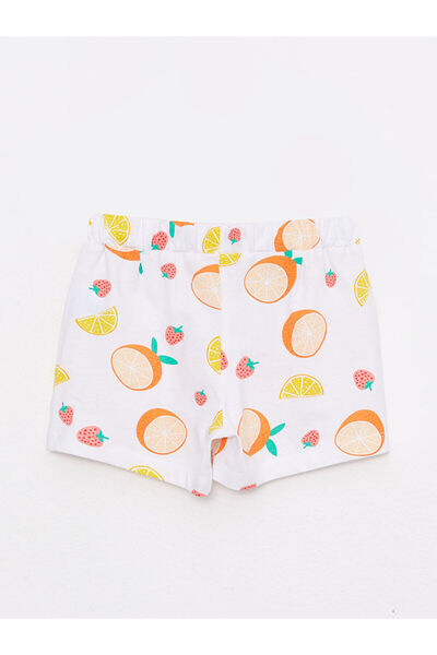 LC Waikiki Elastic Waist Printed Girl's Shorts