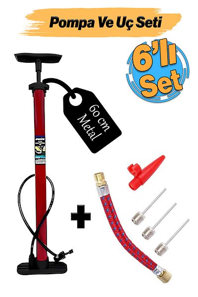 Badem10 Classic Hand Held Plastic Bicycle Pump and Bit Set