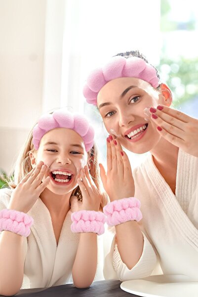 YOYOSO Bulut Saç Bantı ve Bilek Bantı Seti Pembe