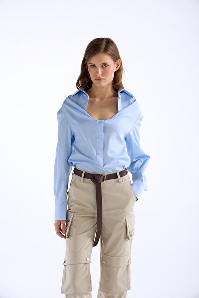 NOK İSTANBUL Beyond the Norm %100 Cotton Uzun Kollu Gömlek Bebe Mavi