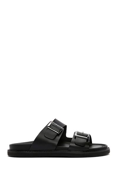 Derimod Men's Black Leather Slippers - 24sfd626118