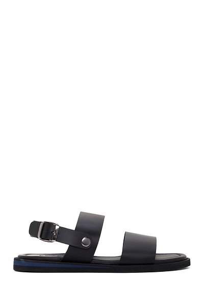Derimod Black Leather Men's Sandals - 24sfd626418
