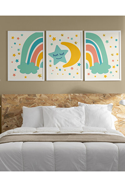 çınararthome 3-dijelni drveni okvir za poster za dečiju sobu - Slikanje poste...