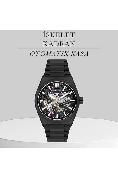Ferrucci 3 Atm Water Resistant Automatic Penalty Wrist Watch Special Design Men Vs.Blkt.0166