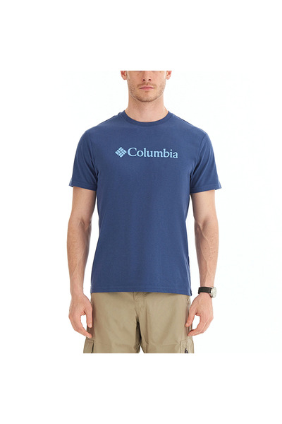 Columbia Basic Big Logo Erkek Mavi Outdoor T-Shirt CS0287-480