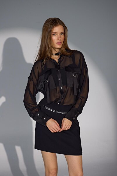 NOK İSTANBUL Exquisite Transparant Gömlek Siyah