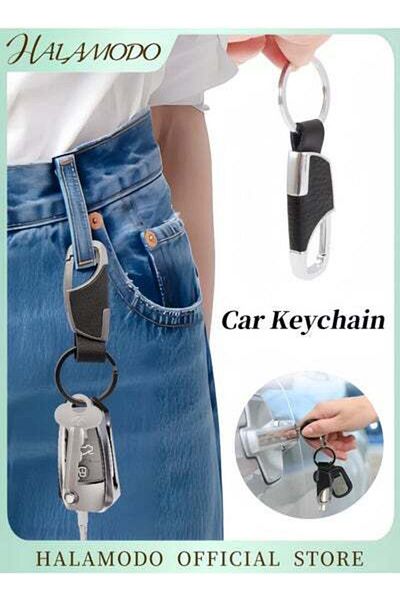 HALAMODO Key Chain Heavy Duty Keychain Detachable Through Waist Belt Leather Keychain Anti-Lost Auto Keychain