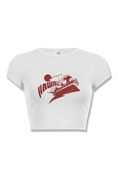 Trendiz Women's Hawaiian Crop White
