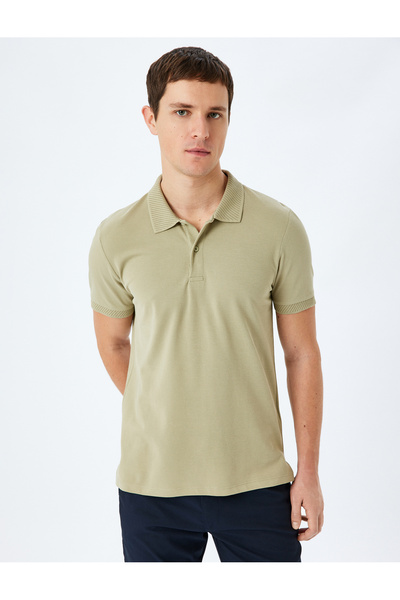 Koton Μπλουζάκι με κοντό μανίκι πικέ από βαμβακερό γιακά πόλο